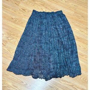 Sz 3 - Chico's lace print maxi skirt - black- XL 16